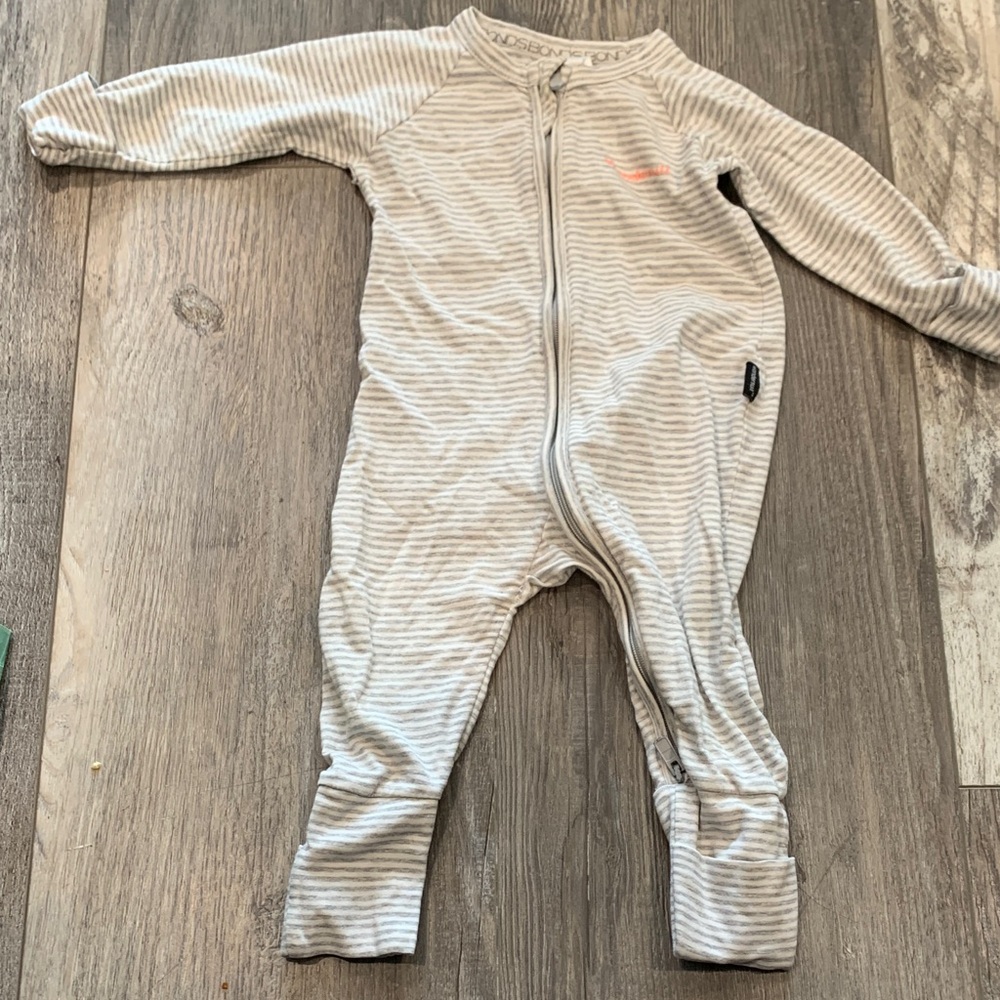 Bonds Striped Gray Kids One Piece